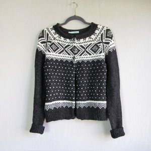 Maurices gray fair isle cardigan